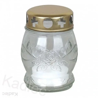 Kahan 10cm Grave (svíčka hřbitovní), čiré sklo, 25g, 6-8h