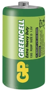 Zinková baterie GP Greencell D (R20), velké mono