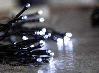 Řetěz MagicHome Ceibo 192xLED studená bílá, na 3xAA, časovač, exteriér, 14,3m, 8 funkcí